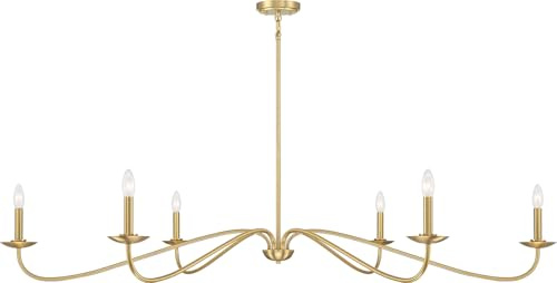 Savoy House M100119NB Meridian Open Frame Candle Chandelier, 6-Light 360 Total Watts, 8 H x 62 W, Natural Brass