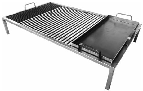 Parrilla argentina con módulos de hierro extraíbles - Parrilla Argentina de hierro - BBQ Parrilla Asado - Sor pampa grill (Parrilla con módulo de plancha de hierro (81.3 x 50.8 cm)