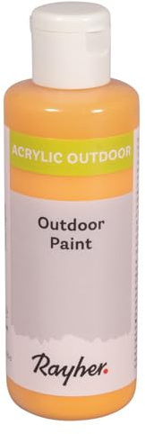 Rayher Outdoor Paint Acrylfarbe, indischgelb, Flasche 80 ml, auf Wasserbasis, hochpigmentierte Acrylfarbe, ideal für den Außenbereich, wetterfest, lichtecht, witterungsbeständig, 35070167
