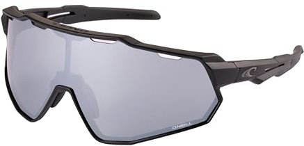 O'NEILL 9040 Sports Wrap Shield Sunglasses for Men, Women UV400 Protection for Cycling, Running, 141mm, Polarized Silver Mirror Lens