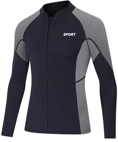 DEHAI Mens Women's Wetsuit Top Jackets, 2mm 3mm Neoprene Kids Wet Suit Long Sleeve Shirt and Youth Front Zip Sleeveless Vest, Water Sports Keep Warm for Diving Swimming Waterski Surfing