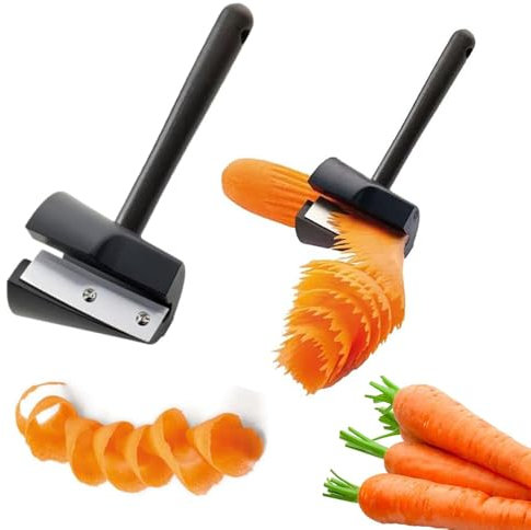 JAONLD Espiralizador de Verduras 2 Piezas Sacapuntas Calabacin Acero Inoxidable Espiralizador Verduras Elementos Esenciales de la Cocina para Zanahorias, Pepinos, Calabacines, Patatas