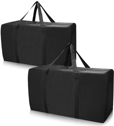 APKOL 2pcs 150L Große Aufbewahrungstasche XXL für Bettdecken | 85x55x33cm Umzugstaschen Reisetasche groß Tragetasche mit Handgriff Reißverschluss,Storage Bag,Schwarz