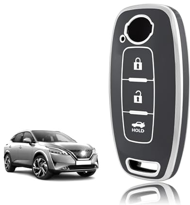 TOOMUME Schlüsselhülle für Nissan Qashqai J12 J11 Juke F16 X-Trail T33 | Weiches Silikon, Stoßfest, Sturzfest, Kratzfest, Autoschlüssel Schutzhülle für Ariya Micra Leaf Altima Murano, KOFF