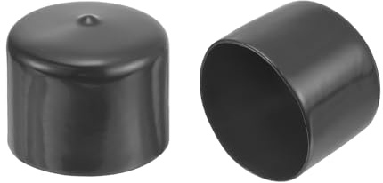 sourcing map 2pcs 55mm(2 3/16) Rubber End Caps, Round Vinyl Plug Insert Plastic End Caps for Tubing, Fence, Pipe Post, Furniture, Railing, Dark Gray