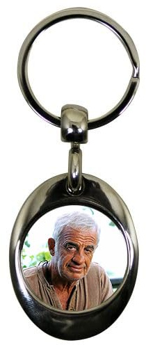 Porte-clés ovale en métal avec jeton caddie Jean Paul Belmondo