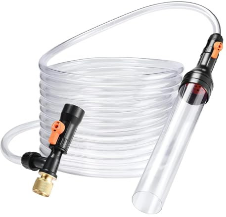 FLUXGOONE Kiessauger for Aquarien, Siphon, Aquarium-Wasserwechsler Mit DREI Wasserhahnadaptern Aus Metall Und Langen Schlauchfüßen