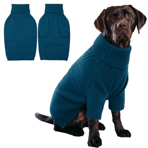 IECOii Hundepullover Grosse Hunde,Herbst Winter Hund Strickmantel Mit Beine,Wärme Dackel Hundepulli Strick Pullover,Hundepullover for Chihuahua,Französische Bulldogge,Labrador,XL