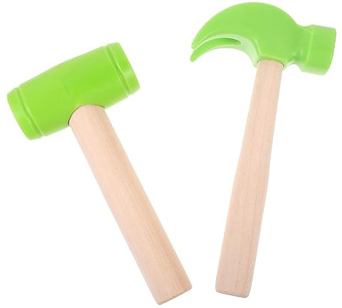 ibasenice 2stücke Holzhammer-Spielzeug Mit Farbiger Oberfläche Simulationshammer Für Junge Mädchen Falscher Hammer Mit Glattem Holzgriff Robuster Für Sicheres Spielen