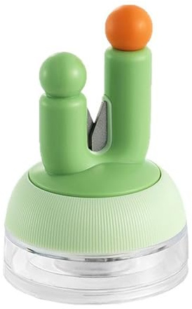 ARFUKA Cute Cactus Kitchen Knife Sharpener Pocket Size Suction Cup Sharpening Stone Compact Sharpening Tool for Knives & Scissors, Space-Saving Kitchen Accessory for Home Use Green