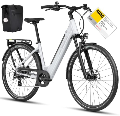 DERUIZ E-Bike Damen 28 Zoll Elektrofahrrad 250W55Nm 48V/13,4Ah | bis 161 km, Citybike Torque-Sensor, Hydraulische Bremsen,Shimano 8 Gäng , Trekking Ebike Cityrad für Herren, StVZO, 25km/h