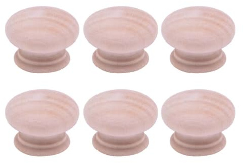 HOMOCONO 15 Stück Runde Möbelknöpfe aus Buchenholz Robuste Schrankgriffe mit Einfachem Einloch Design Stilvolle Holzknöpfe für Schubladen und Schränke im Home Office