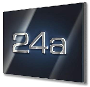 Metzler Hausnummer in Anthrazit - aus Edelstahl massiv & nicht rostend - LED-beleuchtet - alle Zahlen möglich - individuelle Anpassung - direkt vom Hersteller - (31 x 20 x 1,5 cm)