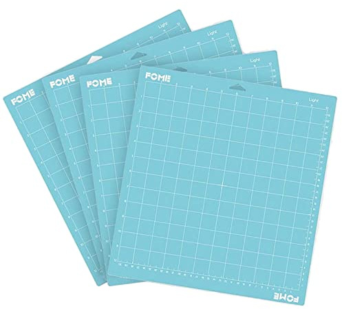 Light Grip Cutting Mat, 4PCS Cutting Mats 12x12Inch Adhesive Non-Slip Cut Mats for Silhouette Cameo Crafts, Quilting, Sewing and All Arts Blue