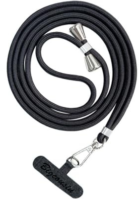 Bigcousin Tour de Cou Telephone Universelle,Réglable Amovible en Nylon Pendentifs Collier de Longe Porte-clés Cordon pour Plupart de Téléphones Intelligents,Gris foncé