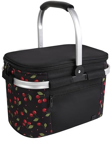 ALLCAMP Faltbar Isoliert Kühltasche - Einkaufskorb Thermo Mit Deckel, Abnehmbarer Picknickkorb 2 Personen, Aluminiumrahmen Kühlkorb, Verdicken Thermokorb