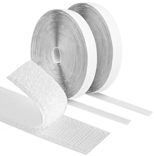 Wantli Adesivo Forte Biadesivo, Double Face 10M x20mm Hook Loop Autoadesivo, Strisce Laccio Adesivo Tessuto Forte Autoadesivo Extra, per Cornici Foto Zanzariere Tappetini Auto