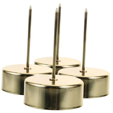 HOLIDYOYO 4pcs Metal Candle Stick Holders Spike Votive Candle Holder Tray for Christmas Decor