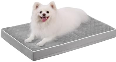 KSIIA Panier Chien Petite Taille 58x43x7cm, Orthopedique Coussin pour Chien, Dehoussable et Lavable en Machine, Lit pour Imperméable, Fond Antidérapant, Gris