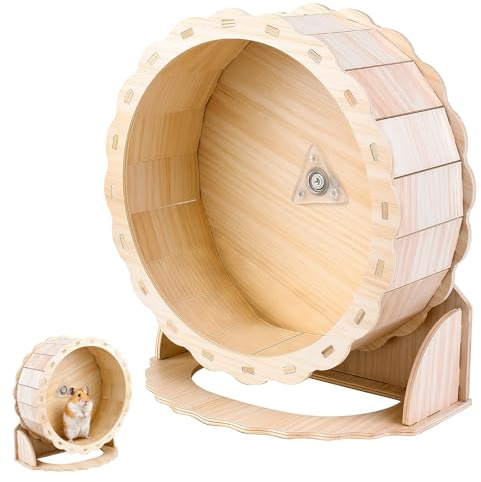 Ulmil Ruota per criceti in legno, Ruota ruota del criceto, per criceti in legno silenziosa, 23cm, per Topi o Altri Piccoli Animali, l'Esercizio e La Ricreazione Degli Animali Domestici