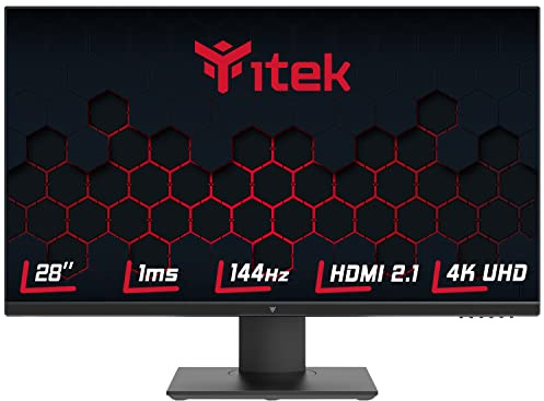 Itek moniteur GGF - 28 plat, 3840 x 2160 4K UHD, panneau IPS rapide 144 Hz, réponse OD 1 ms, connexions 2xHDMI 2.1 et 2xDP, HDR, synchronisation adaptative
