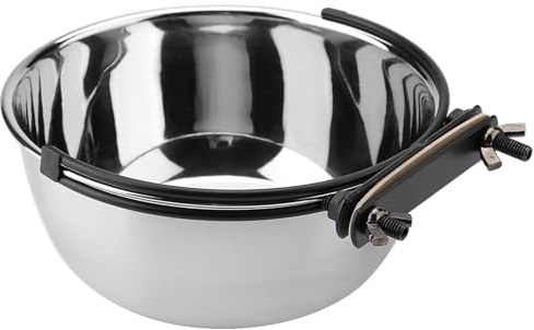 Hängende Hundenäpfe Edelstahlnapf Wasserspender Schüsseln Näpfe zum Aufhängen im Käfig Futternapf für Futter und Wasser(L 20 cm)