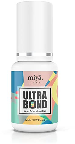 MIYA LASH Ultra Bond Eyelash Extension Glue | Professional Use | 8 Weeks Retention | 1-2 Sec Dry Time | Volume & Classic Individual Lash Adhesive | Super Strong Bond Lash Extension Glue 5ml Salon Use