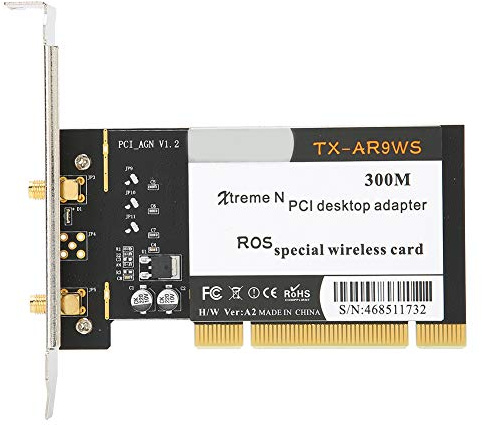 fasient1 Carte WiFi sans Fil | Adaptateur WiFi pour Carte sans Fil PCIe 2,4 GHz 300 Mbps | Carte réseau WiFi PCI Express (PCIe) avec Double antenne pour Les Jeux de Bureau/PC