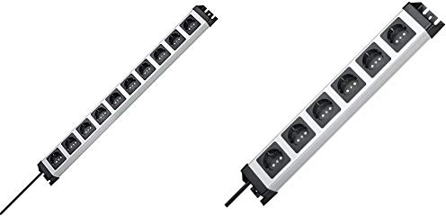 Kopp POWERversal® 10-Fach Steckdosenleiste, Silber, 227120011 & 226720018 Powerversal Steckdosenleiste, 6-Fach, IP 20