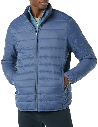 Amazon Essentials lättviktig vattentålig pufferjacka för män (finns i stora och långa), indigo, X-Large