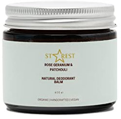 Rose Geranium and Patchouli Natural Deodorant Balm, Vegan Friendly and Aluminium Free, Organic Plastic Free Deodorant For Men and Women