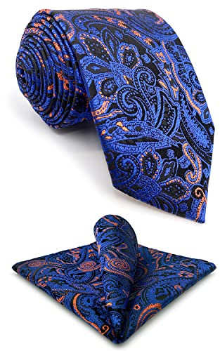 S&W SHLAX&WING Slipsar för män Orange Blå Slips Set Klassisk storlek Pack Slipsset för herr