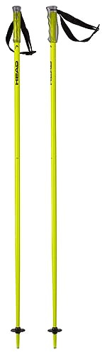 HEAD Multi Performance Ski Poles - Durable Lightweight Aluminum Easy-to-Use Outdoor Winter Sports Poles with Race Grip & Star Tip, Black/Neon Yellow, 120 (381842-120)