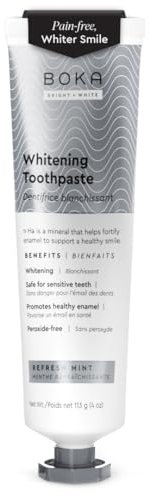 Boka Fluoride Free Nano Hydroxyapatite Toothpaste - Adult & Kids - Appropriate for Sensitive Teeth, Whitening* - No Sulfates & Parabens - Natural Flavors & Vegan - Refresh Mint (113g) 1pk