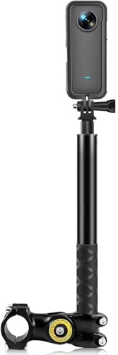 Kalofaye Motorcycle Bicycle Selfie Stick, Third Person Perspective Handlebar Mount Camera Bracket for Ride Tracking Shooting for GoPro Hero 12/11/10/9/8 Insta360 X5 / X4 / X3 ONE X/ONE Action Camera