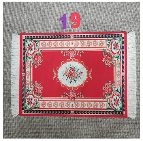 Egurs Mauspad Teppich Muster Perser Stil Orientteppich Mini Teppich Untersetzer mit Quaste Computer Zubehör Bunte Glasuntersetzer Glascoaster 19#