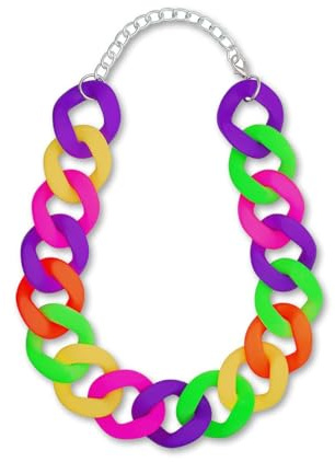 SoulCats uttalande choker halsband färgglatt enorm överdimensionerad kedjelänk kedja vintage, Akryl