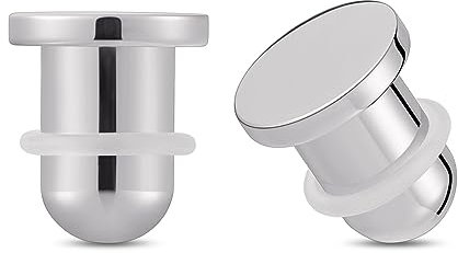 Longbeauty 1 Paar G23 Titan Ohr Plugs Dehnstäbe Dehnset Dehnungsstäbe Ohr Tunnel 3mm-10mm Silber Expander Punkstil, 8MM