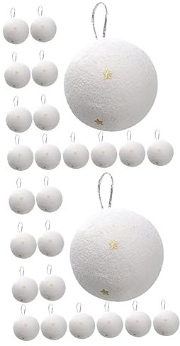 Warmhm 48stücke Teiliges Weihnachts-schnneeball-anhänger Große Weihnachtsbaum-Dekoration Glitzernde Weihnachtskugeln Für Festliche Anlässe Für Hotel Restaurant Und Zuhause