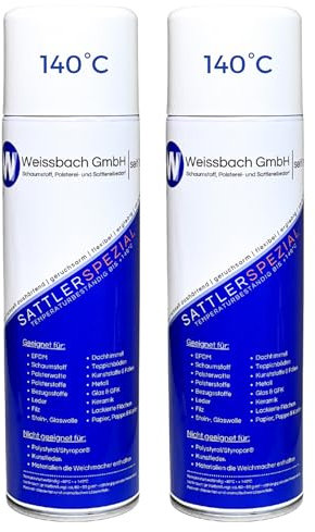 Sprühkleber Wolkendecke Extra Stark Hohe Anfangshaftung Schnell Trocknend 2 x 500 ml Hitzebeständig Sattlerkleber für Watte, Schaumstoff, Textil Profiqualität Kontaktkleber zum Sprühen
