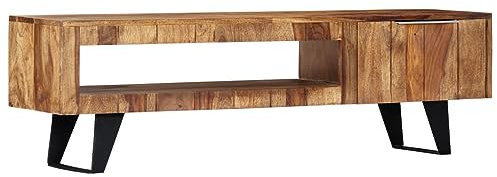 ARKEM TV-Schrank 140×30×40 cm Massivholz Tv Schrank Hoch Tv Regal Fernsehtisch Hoch
