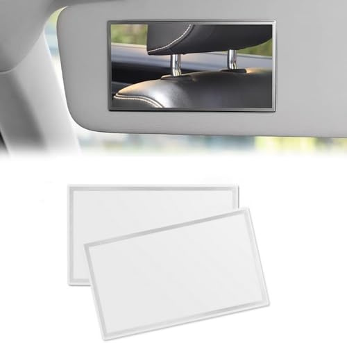 DIKEBAO 2 Stück Kosmetikspiegel für Sonnenblende, Make-up-Spiegel, Auto-Sonnenblende aus Edelstahl, 15 x 8 cm