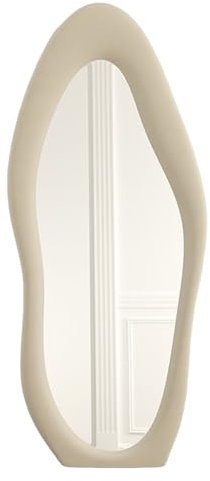 CEIEVER Standspiegel Ganzkörperspiegel, Asymmetrischer Spiegel Groß 160X60CM Asymmetrischer Full Body Mirror Flurspiegel Wandspiegel für Schlafzimmer Wohnzimmer Ankleidezimmer Deko
