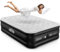 Airefina Double Airbed with Built-in Electric Pump, Inflatable Air Mattress in 3 Mins Self-Inflation/Deflation, Flocked Surface Guest Blow Up Bed, Portable Air Bed for Home Camping 190x137x46cm
