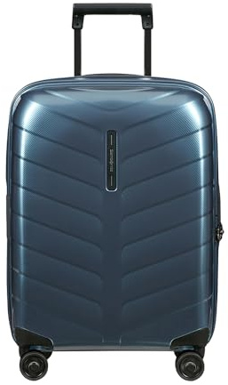 Samsonite Attrix - Spinner S, Erweiterbarer Handgepäck, 55 cm, 38/44 L, Blau (Stahlblau)