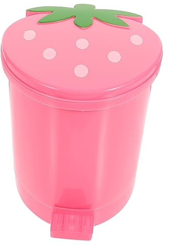 Hohopeti Petite Poubelle de Bureau Rose en Plastique, Mini Modèle Décoratif