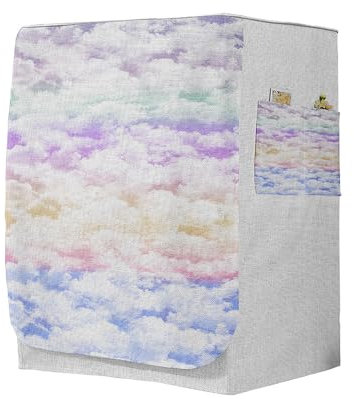 Highdi 3D Housse de Protection pour Machine à Laver, Chargement Frontal Housse à La Poussière avec Ouverture Frontale (Capacité S 6~7,5kg,Musique 7)