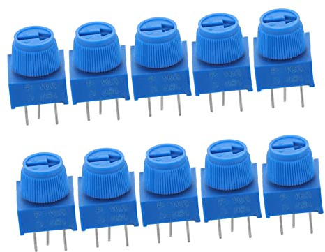 HOMSFOU 10 Stück Hochpräzisions Trimmpotentiometer Steckbrettgeeignet Verstellbarer Widerstand aus Kunststoff und Metall für Prototyping Potentiometer