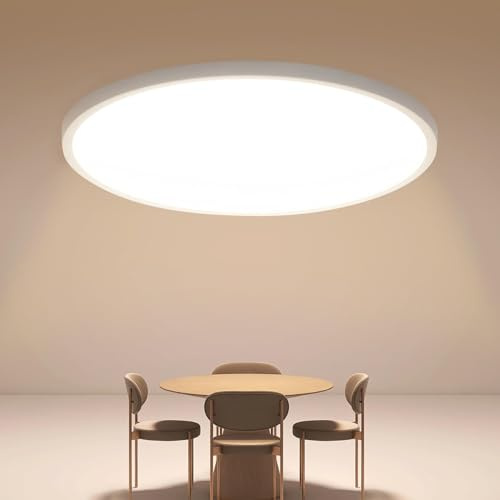 Osairous Plafoniera LED Soffitto, Ø40cm 36W Plafoniere moderna, IP44 Lampada LED Soffitto, 3000k 3980 LM Luce Calda per Soggiorno, Camera da Letto, Cucina, Bagno, Balcone
