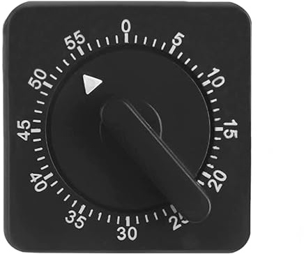 Korttidsmätare, mekanisk kökstimer, äggklocka 60 minuter, timer med högt larm för matlagning, sport, studier, svart